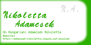 nikoletta adamcsek business card